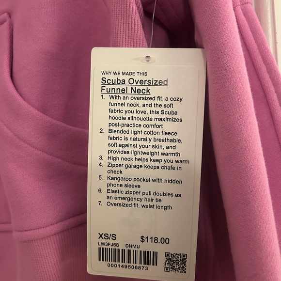Lululemon Scuba Oversized Funnelneck top - pink, XS/S - Picture 4 of 7
